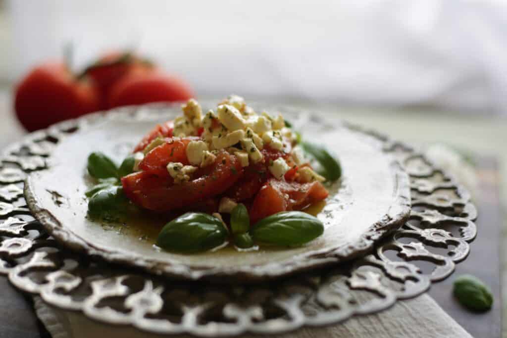 Keto Tomato Basil and Feta Salad